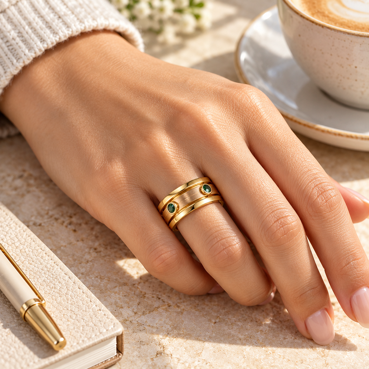 Jewlegacy™ Twin Meridian Orbit Ring